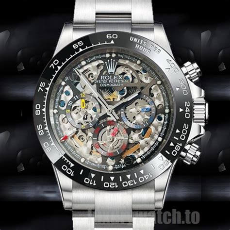 rolex vintage skeleton|rolex daytona skeleton watch.